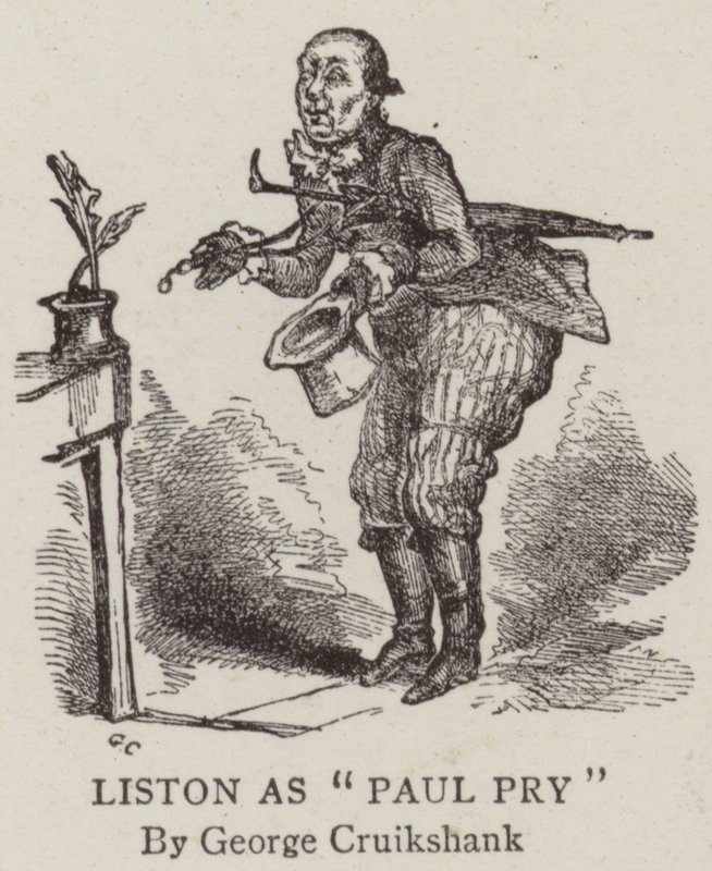 Liston as Paul Pry by George Cruikshank
