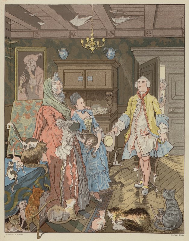 Scene from La Dame de Gai-Fredon, by Quatrelles (Ernest L