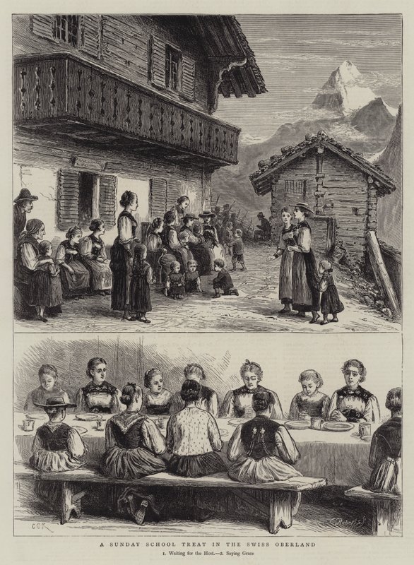 A Sunday School Treat in the Swiss Oberland by George Goodwin Kilburne