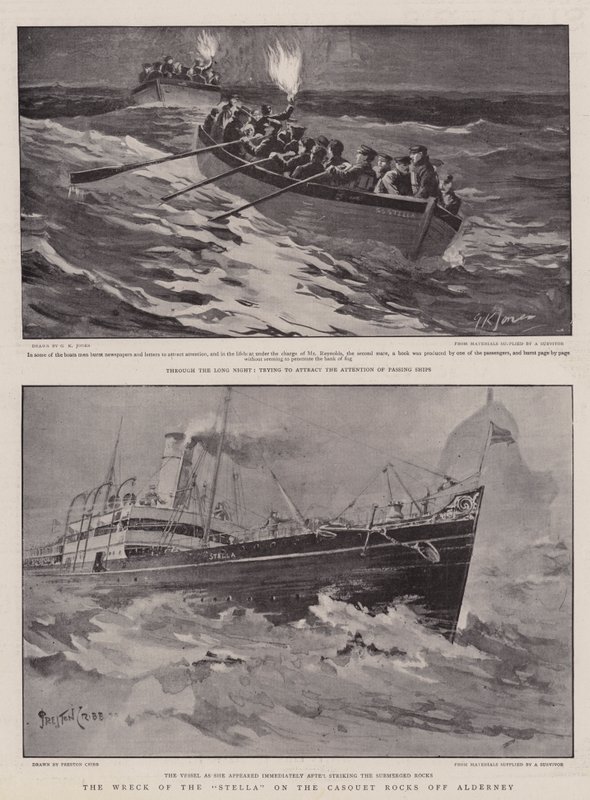 The Wreck of the Stella on the Casquet Rocks off Alderney by George Kingston Jones