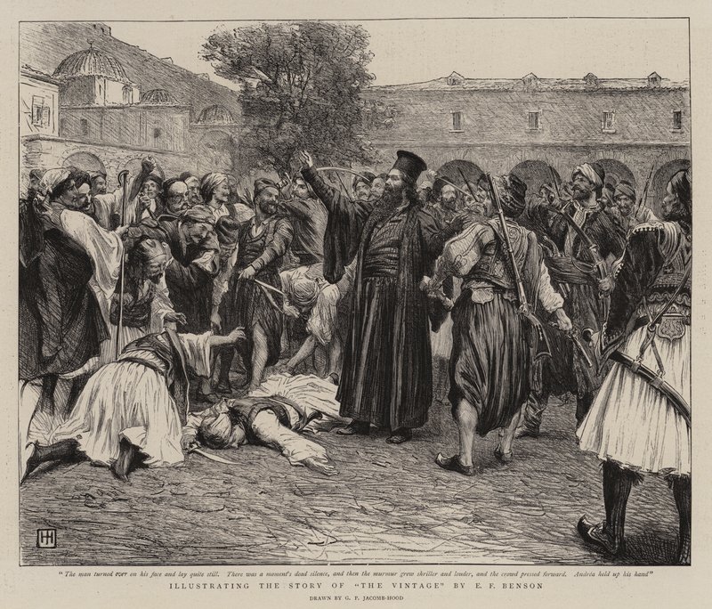 Illustrating the Story of The Vintage by E F Benson by George Percy Jacomb Hood