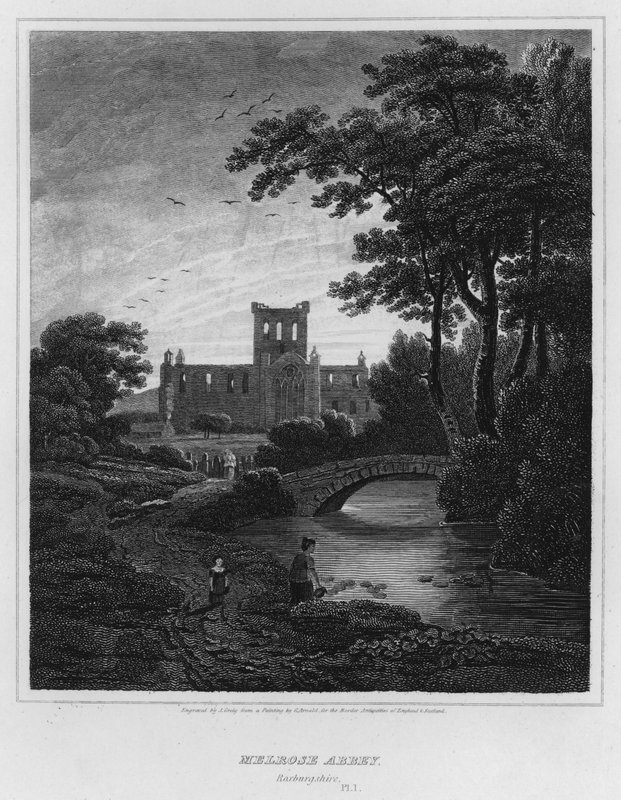 Melrose Abbey, Roxburgshire by George (after) Arnald