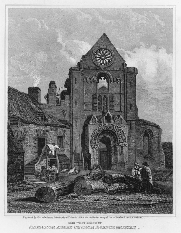The West Front of Jedburgh Abbey Church Roxburghshire by George (after) Arnald
