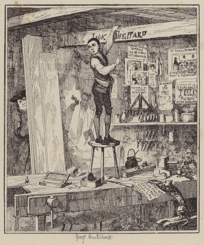 Illustration for Jack Sheppard by George (after) Cruikshank