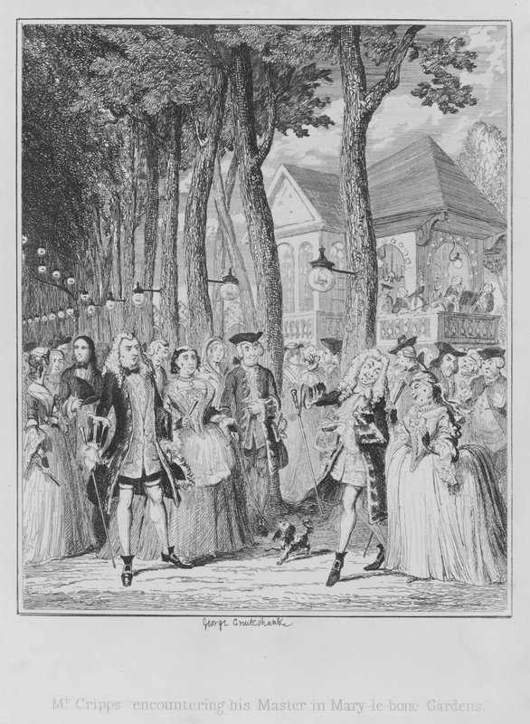 Mr Cripps Encountering His Master in Mary-le-bone Gardens by George (after) Cruikshank