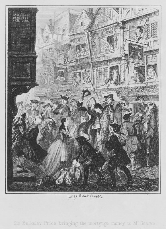 Sir Bulkeley Price bringing the mortgage money to Mr Scarve by George (after) Cruikshank