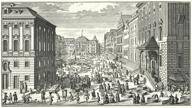 A view of Vienna in the year 1725 by George (after) Du Maurier
