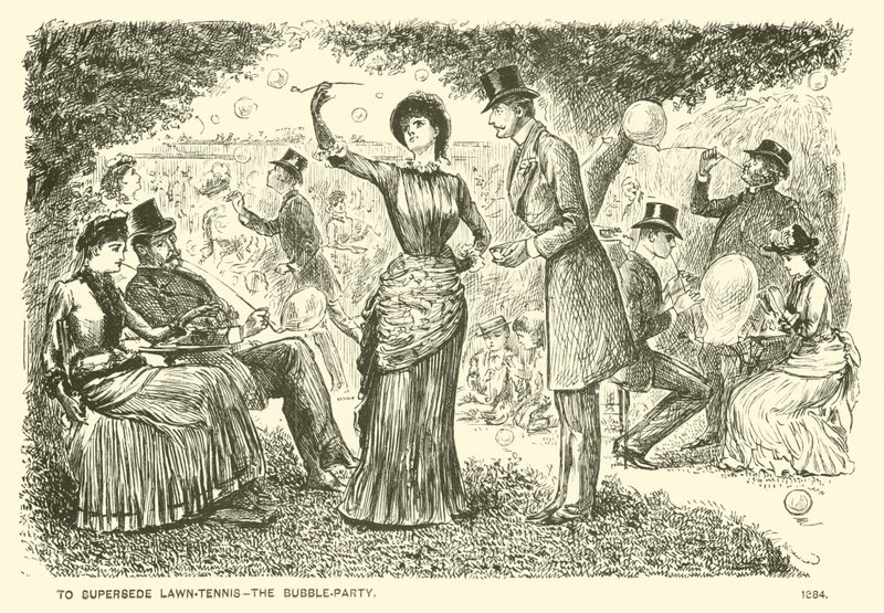 To supersede lawn-tennis - the bubble-party by George (after) Du Maurier
