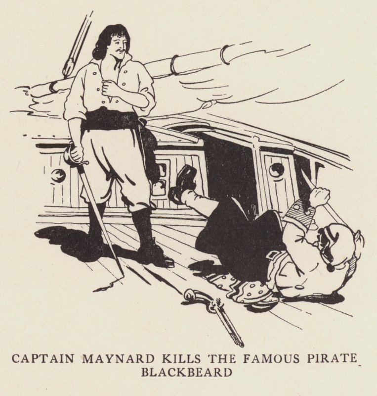 Captain Maynard kills the famous pirate Blackbeard by George Alfred Williams