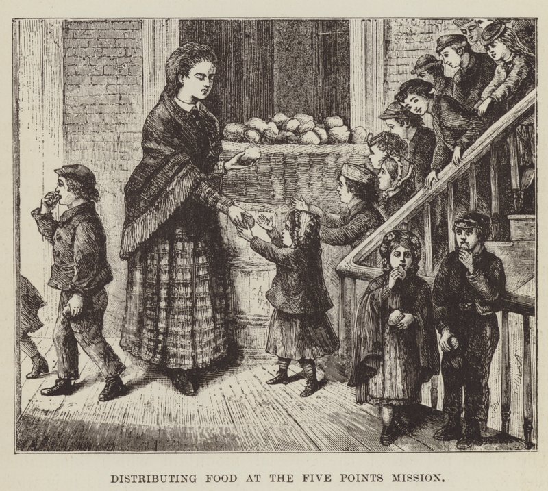 Distributing Food at the Five Points Mission by George Augustus Sala