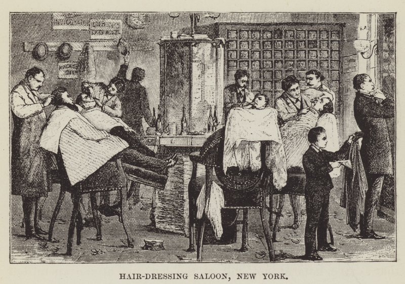 Hair-Dressing Saloon, New York by George Augustus Sala