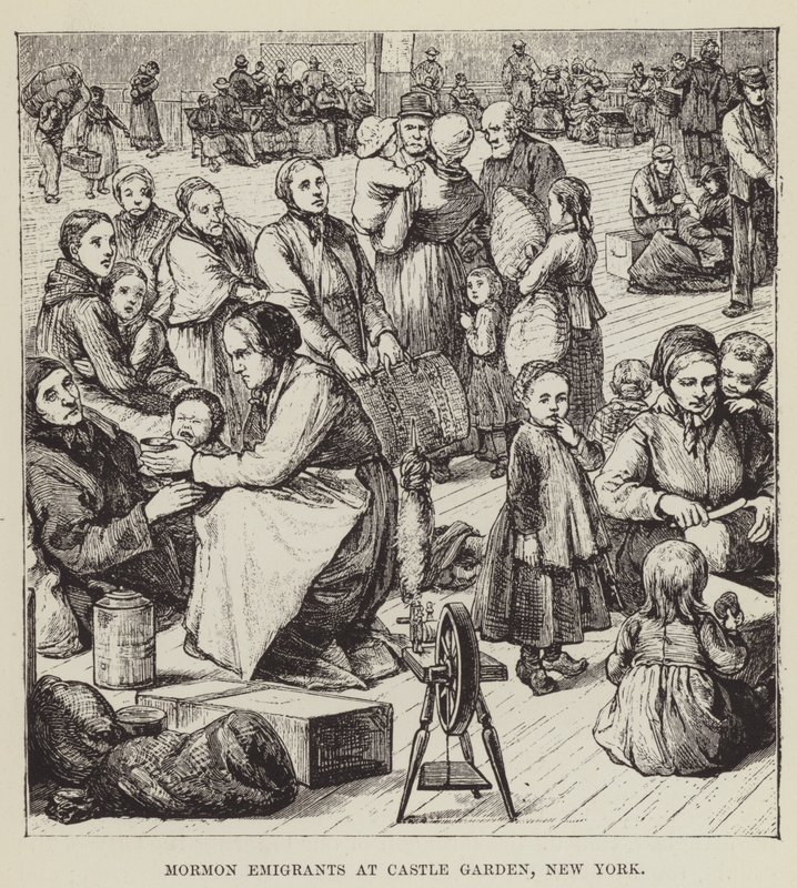 Mormon Emigrants at Castle Garden, New York by George Augustus Sala