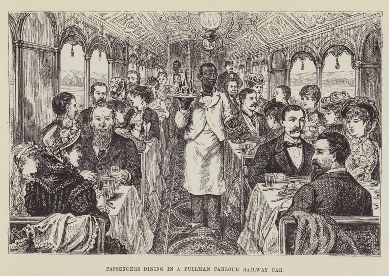 Passengers Dining in a Pullman Parlour Railway Car by George Augustus Sala