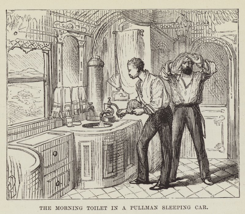 The Morning Toilet in a Pullman Sleeping Car by George Augustus Sala