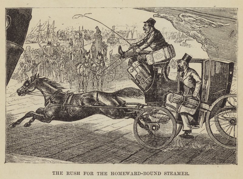 The Rush for the Homeward-Bound Steamer by George Augustus Sala