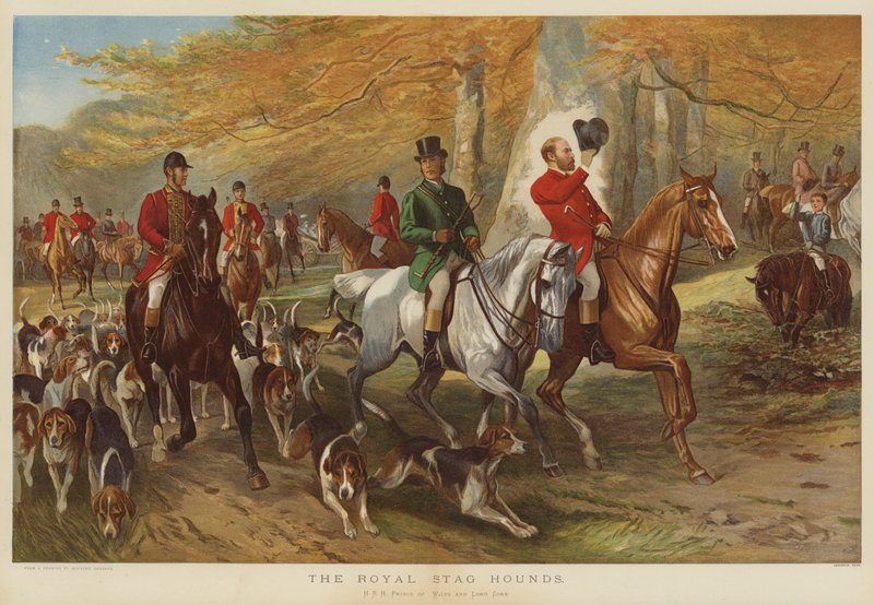 The Royal Stag Hounds, HRH Prince of Wales and Lord Cork by George Bouverie Goddard