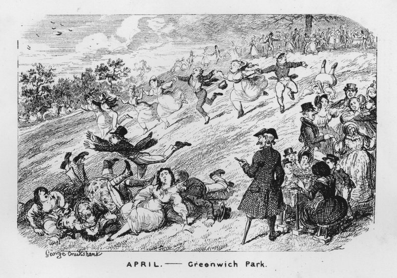 April, Greenwich Park, London by George Cruikshank