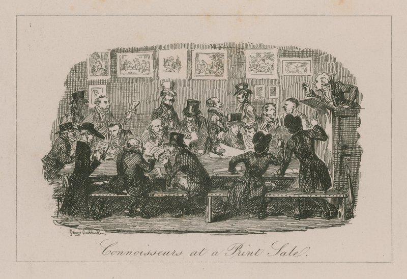 Connoisseurs at a Print Sale by George Cruikshank
