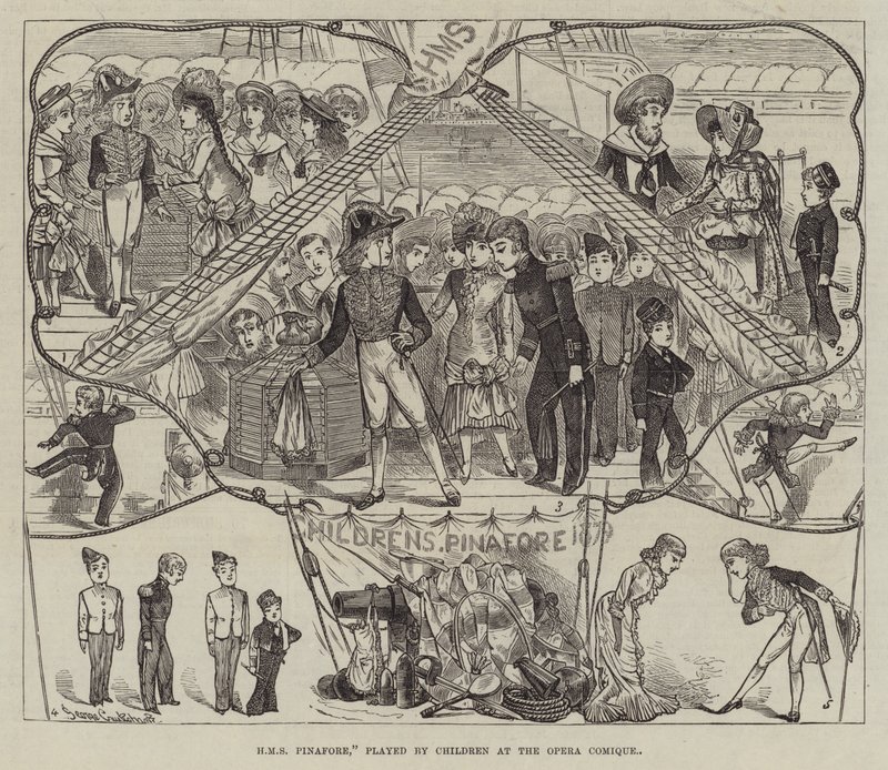 HMS Pinafore, played by Children at the Opera Comique by George Cruikshank