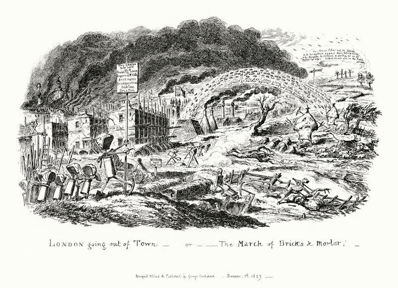 London Going Out of Town, or the March of Bricks and Mortar by George Cruikshank