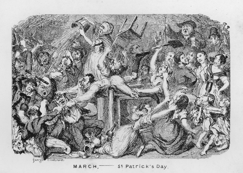 March, St Patrick’s Day by George Cruikshank