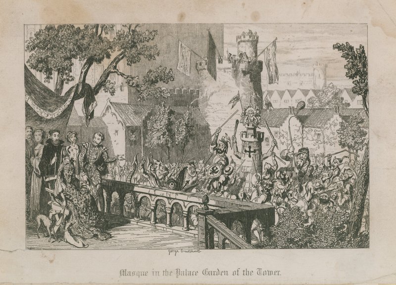 Masque in the Palace Garden of the Tower by George Cruikshank