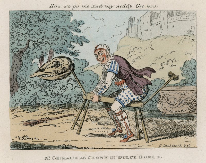 Mr Joseph Grimaldi as Clown in Dulce Domum by George Cruikshank
