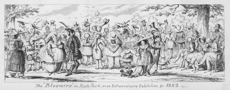 The "Bloomers" in Hyde Park, or an Extraordinary Exhibition for 1852 by George Cruikshank