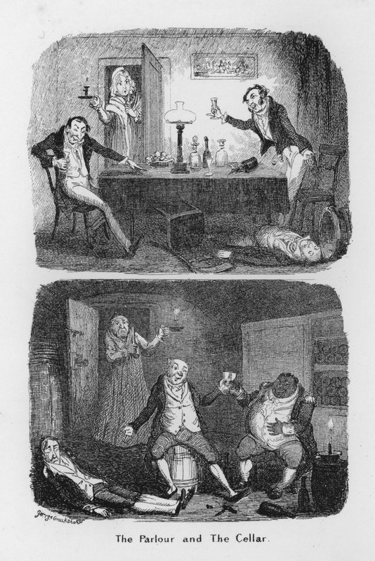 The Parlour and the Cellar by George Cruikshank