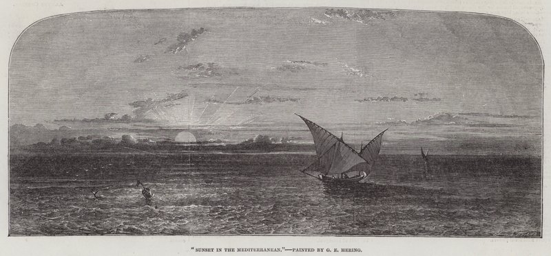 Sunset in the Mediterranean by George Edwards Hering