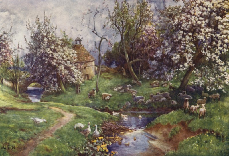 A Cotswold Orchard by George Franck Nicholls