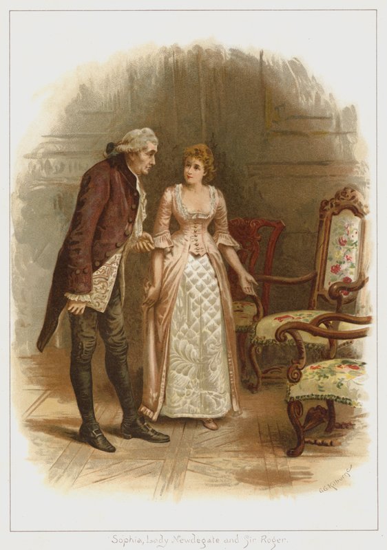 Sophia, Lady Newdegate, and Sir Roger by George Goodwin Kilburne