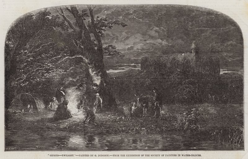 Gipsies, Twilight, from the Exhibition of the Society of Painters in Water-Colours by George Haydock Dodgson