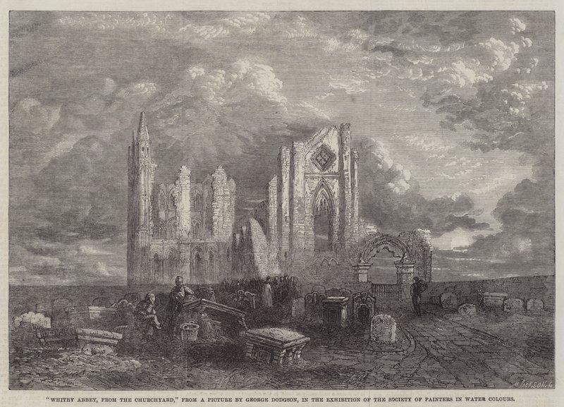 Whitby Abbey, from the Churchyard, in the Exhibition of the Society of Painters in Water Colours by George Haydock Dodgson