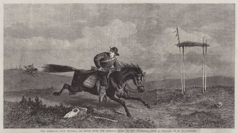 The American Pony Express, En Route from the Missouri River to San Francisco by George Henry Andrews