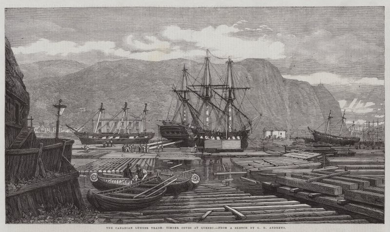 The Canadian Lumber Trade, Timber Coves at Quebec by George Henry Andrews