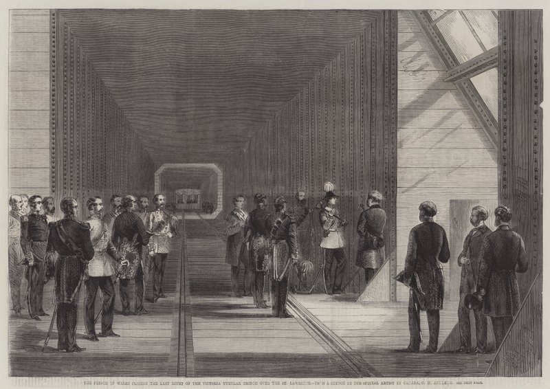 The Prince of Wales closing the Last Rivet of the Victoria Tubular Bridge over the St Lawrence by George Henry Andrews