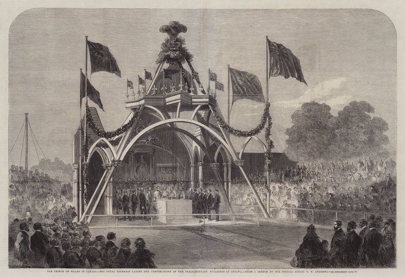 The Prince of Wales in Canada, His Royal Highness Laying the Corner-Stone of the Parliamentary Buildings at Ottawa by George Henry Andrews