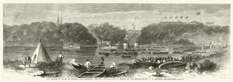 The Prince of Wales in Canada, the Lumberers Regatta, Ottawa by George Henry Andrews