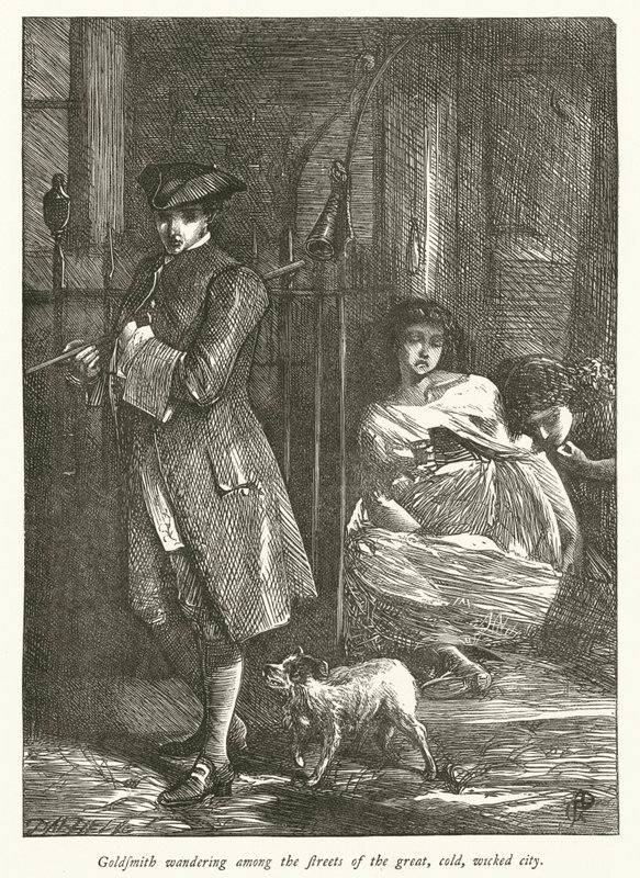 Goldsmith Wandering Among the Streets of the Great, Cold, Wicked City by George John Pinwell