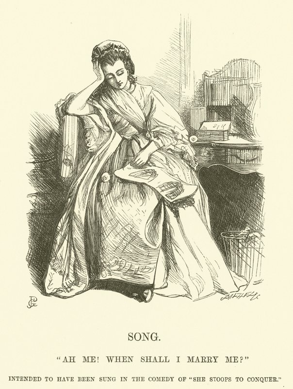 Illustration for Ah Me! When shall I marry me? by George John Pinwell