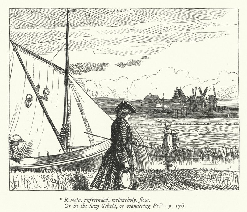 Illustration for The Traveller (engraving) by George John Pinwell