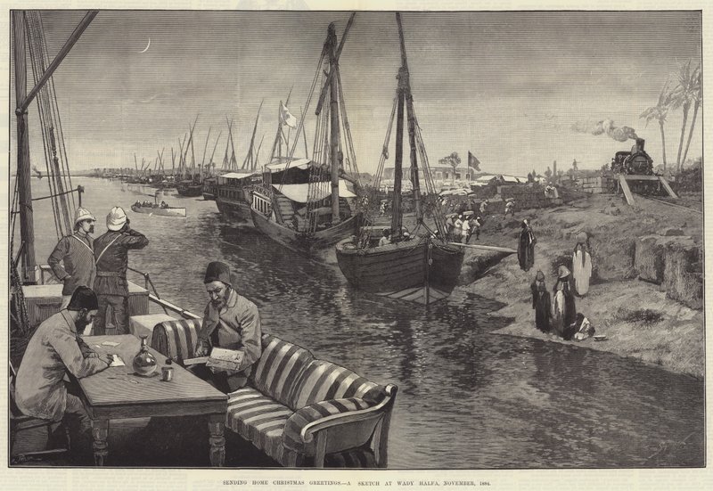 Sending Home Christmas Greetings, a Sketch at Wady Halfa by George L. Seymour