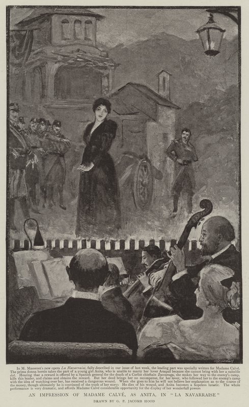 An Impression of Madame Calve, as Anita, in La Navarraise by George Percy Jacomb Hood