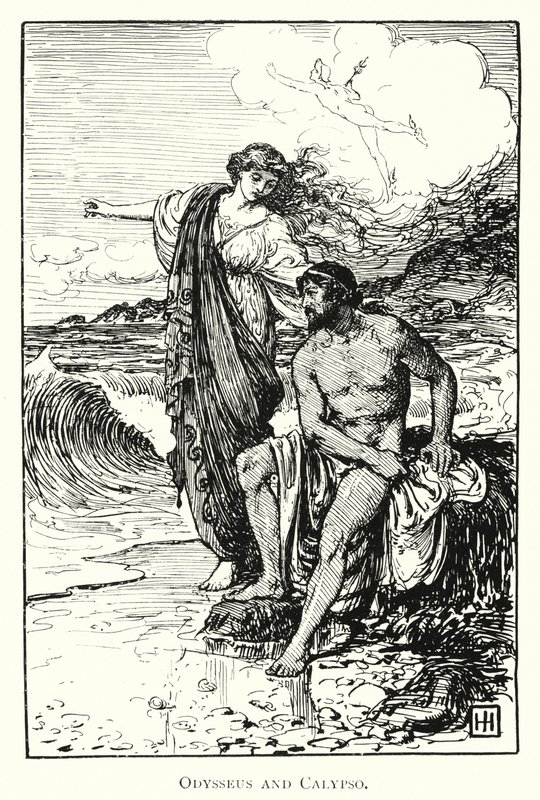 Odyssey: Odysseus and Calypso by George Percy Jacomb Hood