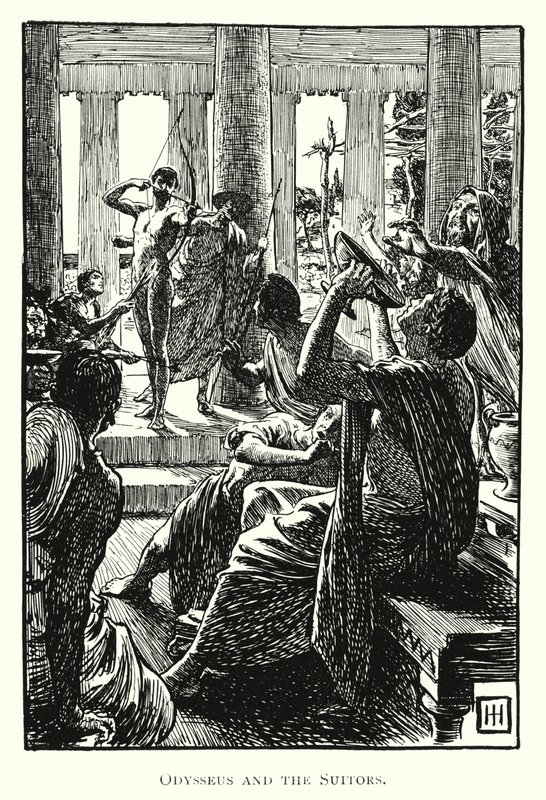 Odyssey: Odysseus and the Suitors by George Percy Jacomb Hood