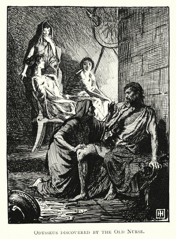 Odyssey: Odysseus Discovered by the Old Nurse by George Percy Jacomb Hood