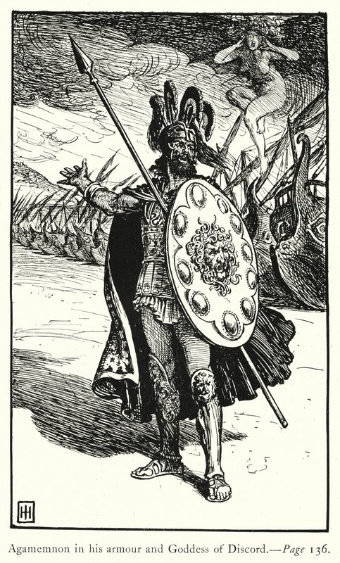 The Iliad: Agamemnon in His Armour and Goddess of Discord by George Percy Jacomb Hood