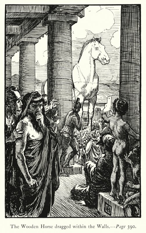 The Iliad: The Wooden Horse Dragged Within the Walls by George Percy Jacomb Hood