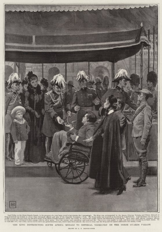 The King Distributing South Africa Medals to Imperial Yeomanry on the Horse Guards Parade by George Percy Jacomb Hood
